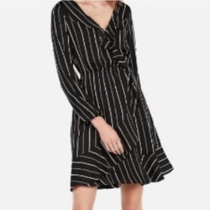Express stripped wrap dress